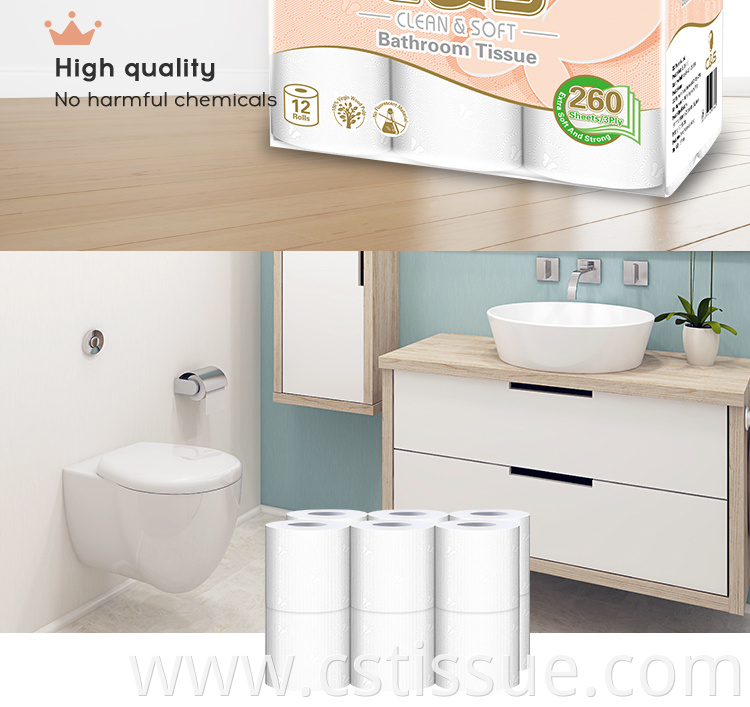 3 Layers White Toilet Paper Family Paper Rolls Toilet Paper Bathroom Roll Tissue